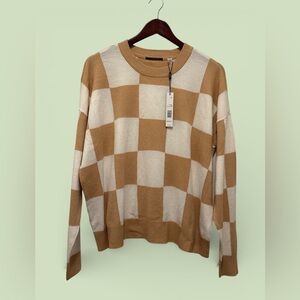 T Tahari Size XS Turtleneck Sweater is NEW. Beige and Khaki Color.